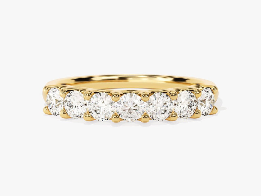 Round round diamond wedding band front view