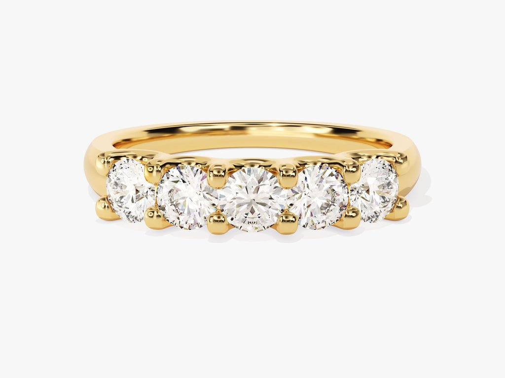 Round round diamond wedding band front view
