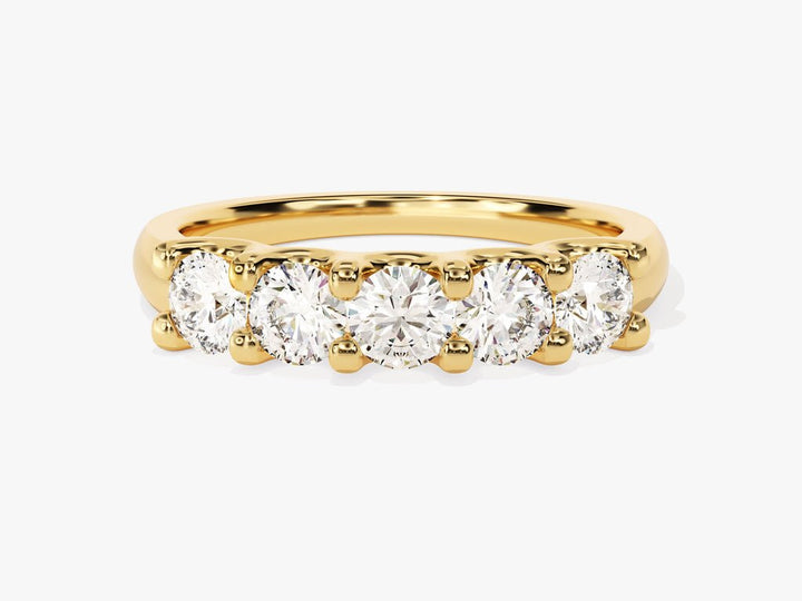 Round round diamond wedding band front view