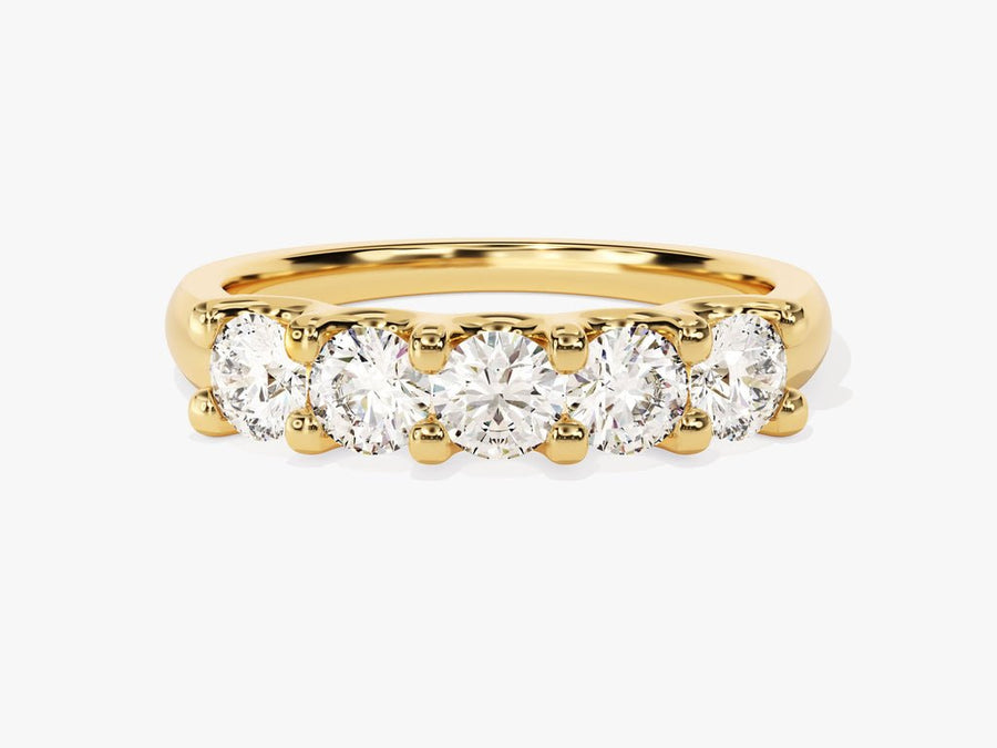 Round round diamond wedding band front view