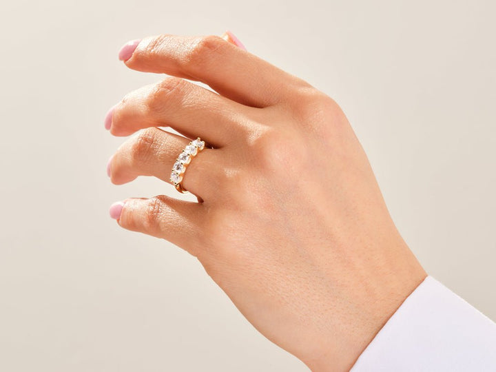 Ethically sourced round diamond eternity band