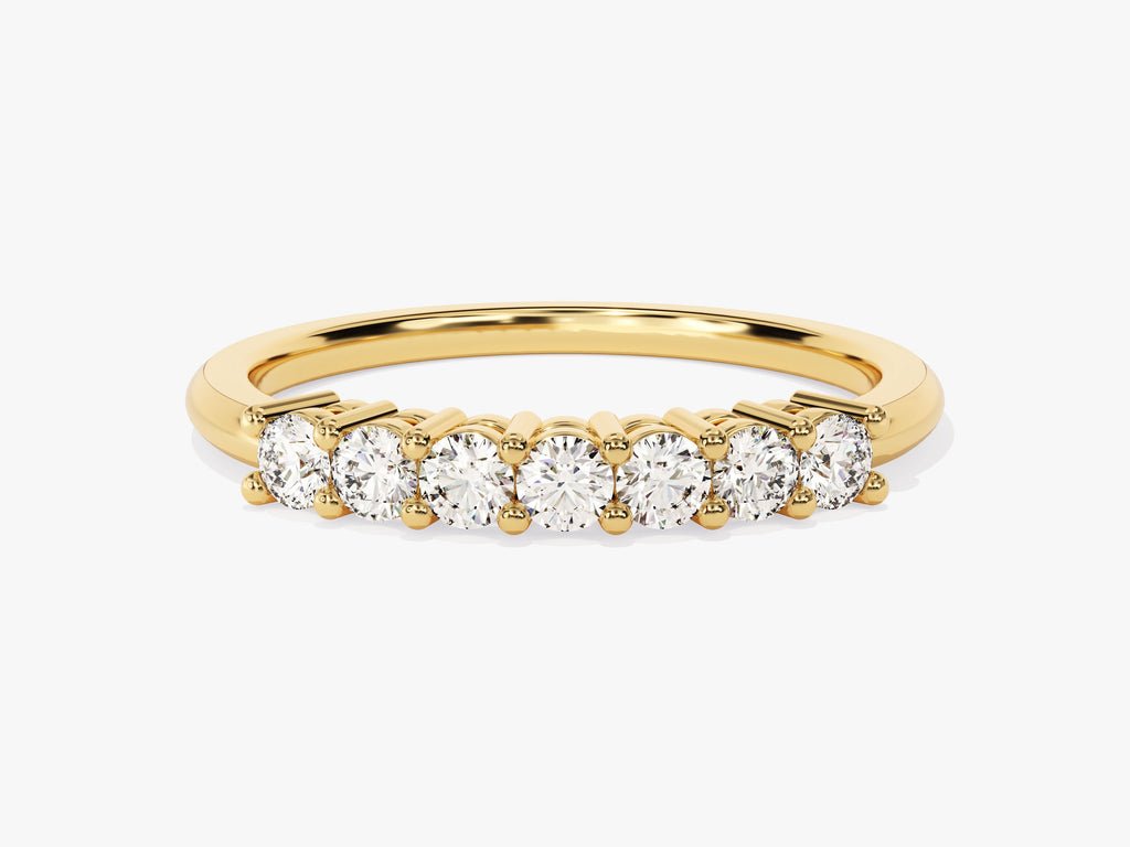 Round round diamond wedding band front view