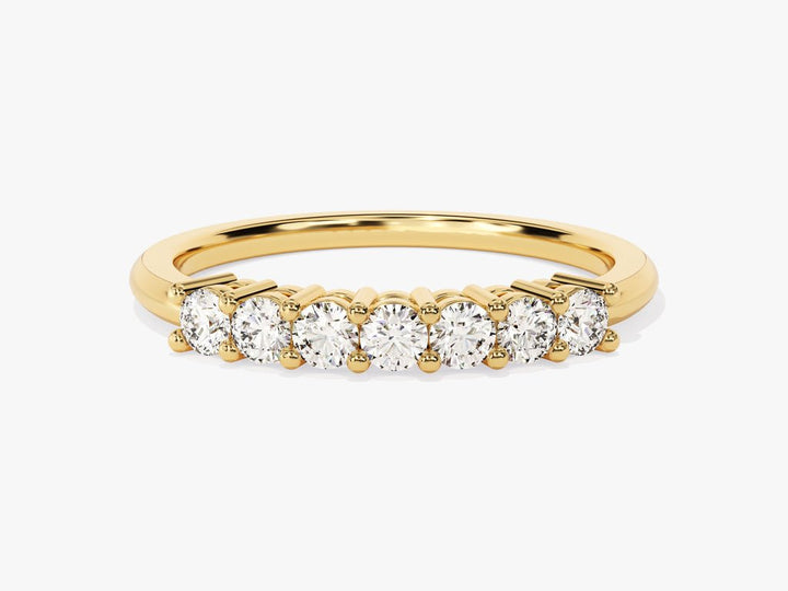 Round round diamond wedding band front view