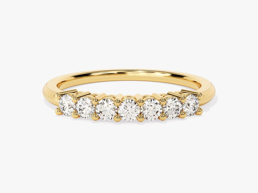 Round round diamond wedding band front view