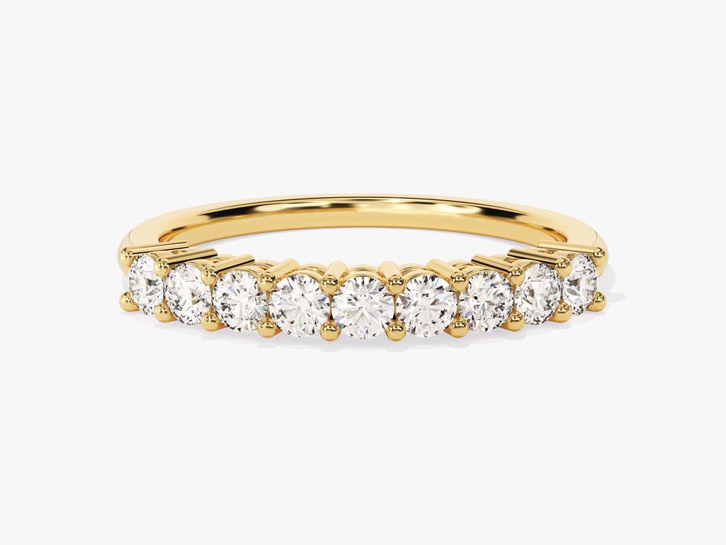 Round round diamond wedding band front view