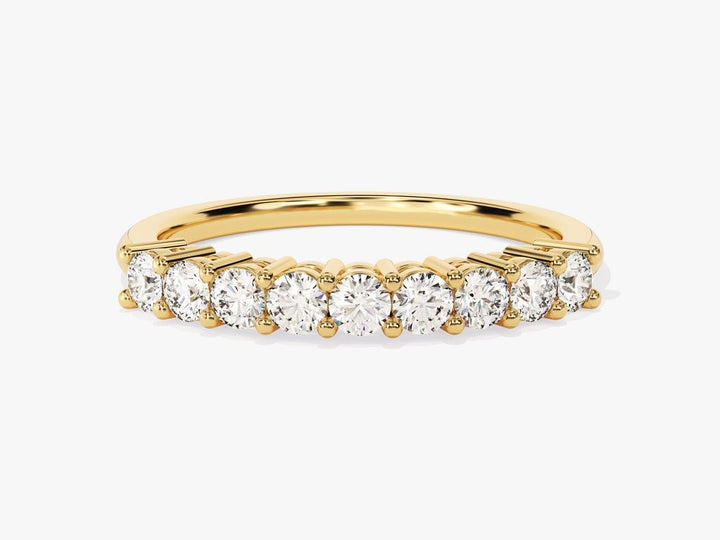Round round diamond wedding band front view