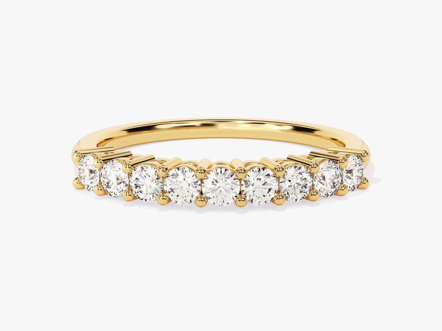 Round round diamond wedding band front view