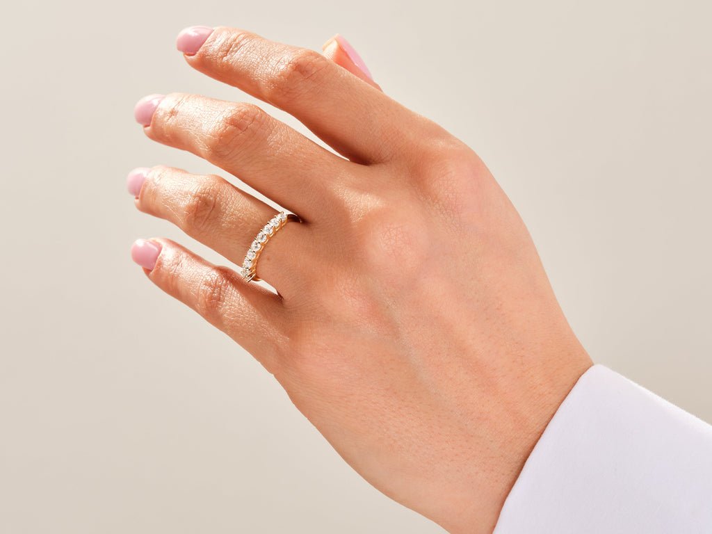 Ethically sourced round diamond eternity band