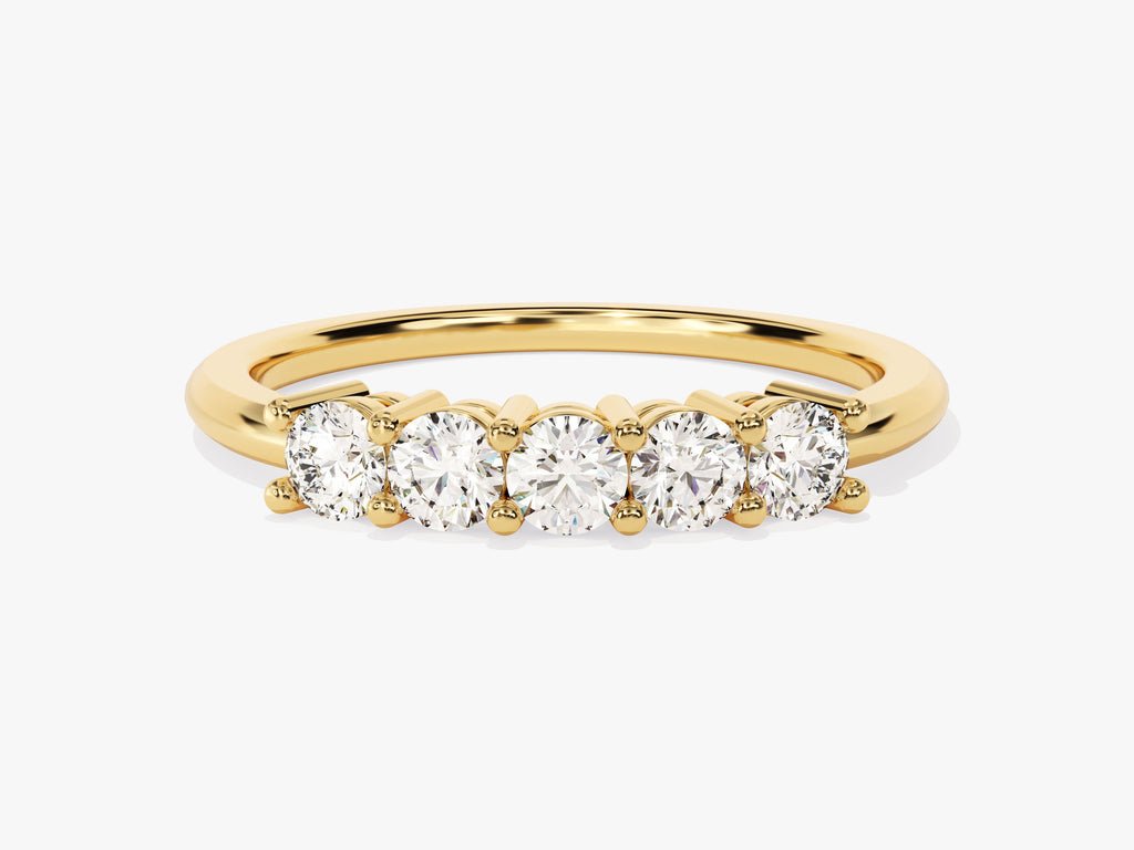Round round diamond wedding band front view