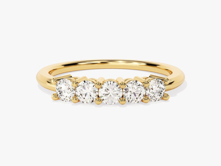 Round round diamond wedding band front view