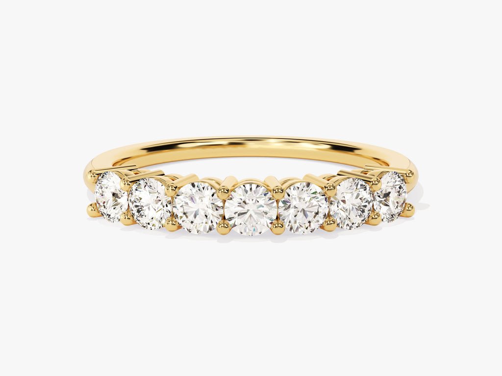 Round round diamond wedding band front view