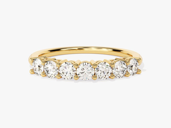 Round round diamond wedding band front view