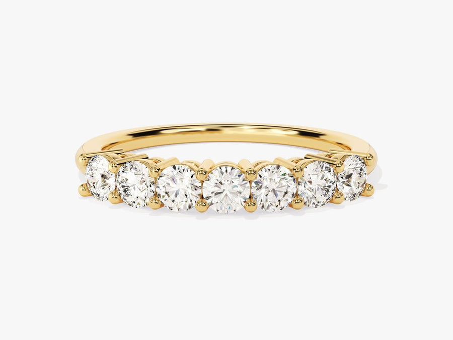 Round round diamond wedding band front view