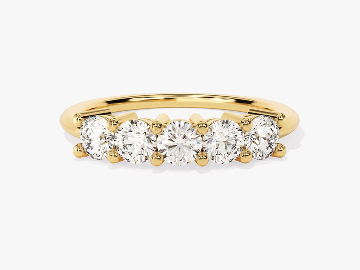 Round round diamond wedding band front view