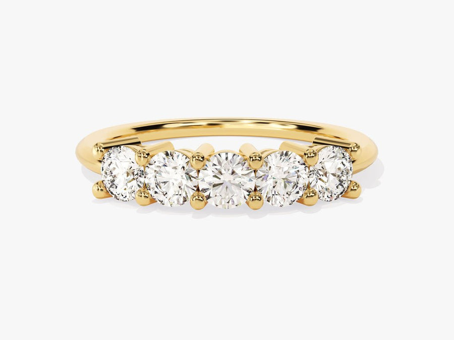 Round round diamond wedding band front view