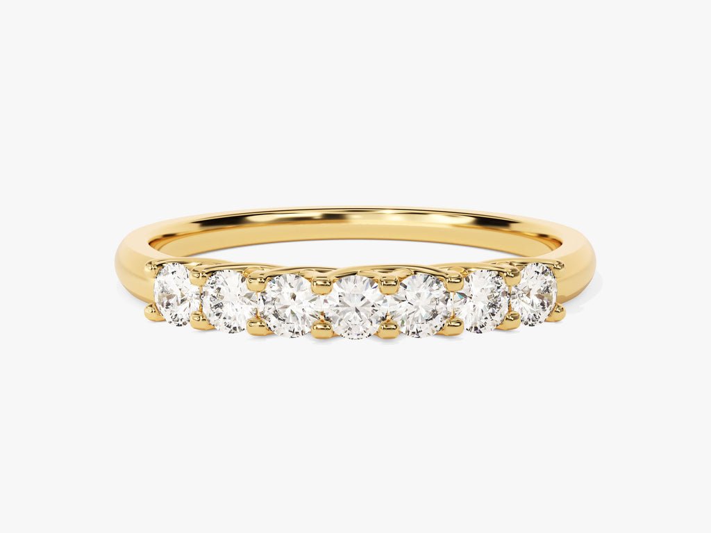 Round round diamond wedding band front view