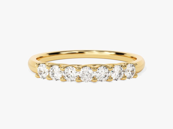 Round round diamond wedding band front view