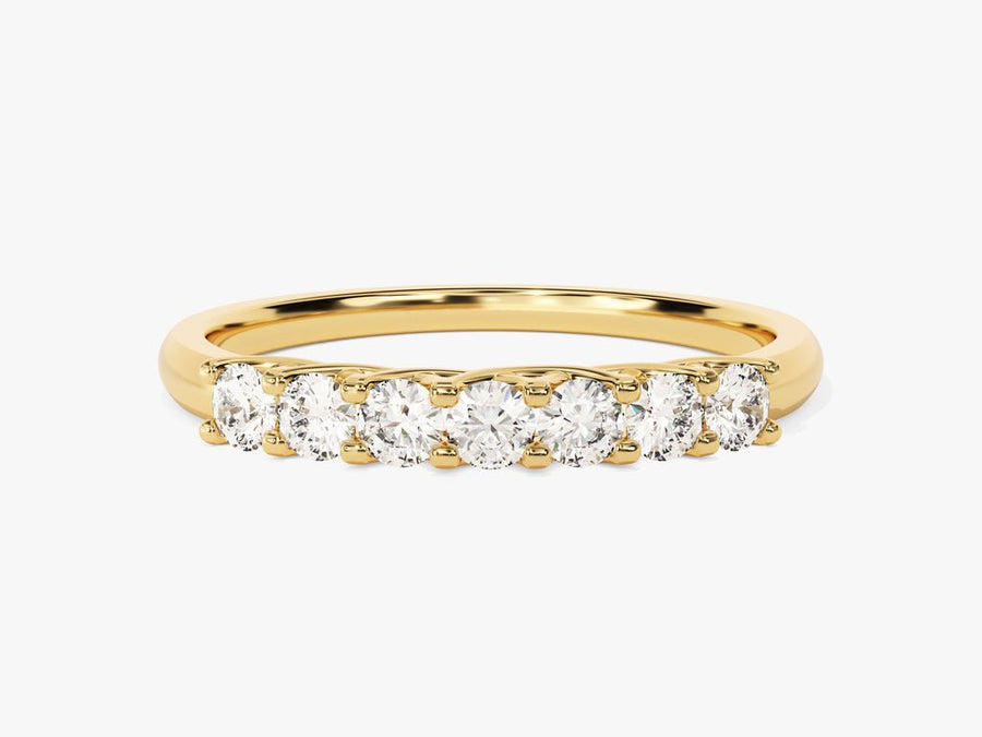 Round round diamond wedding band front view