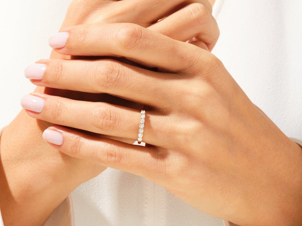 Ethically sourced round diamond eternity band