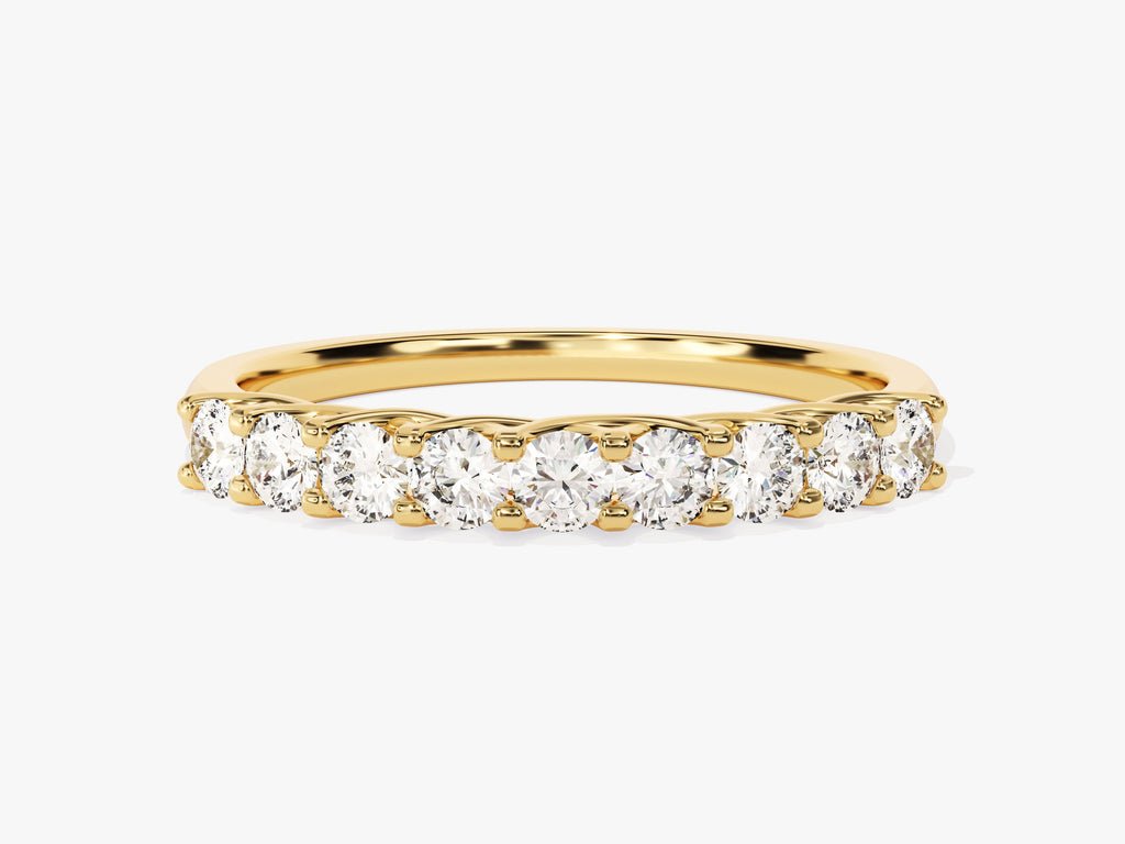Round round diamond wedding band front view