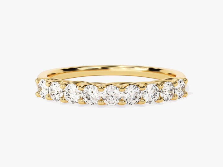 Round round diamond wedding band front view