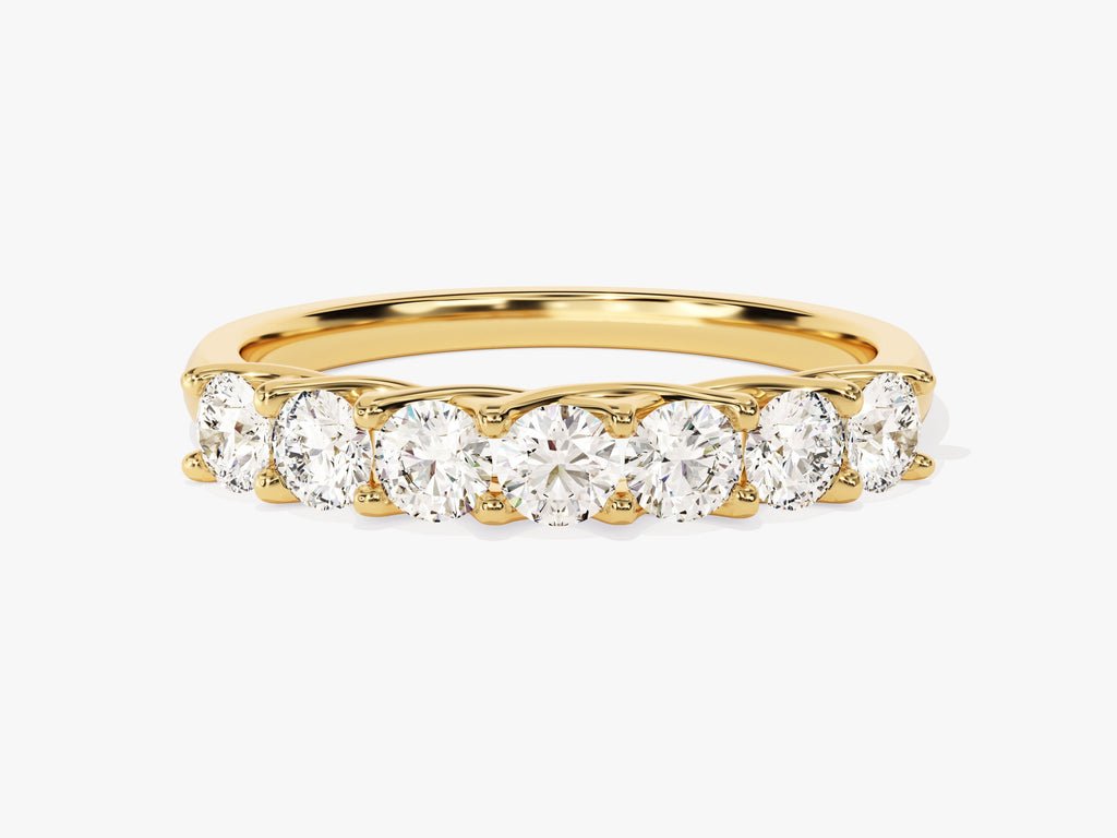 Round round diamond wedding band front view