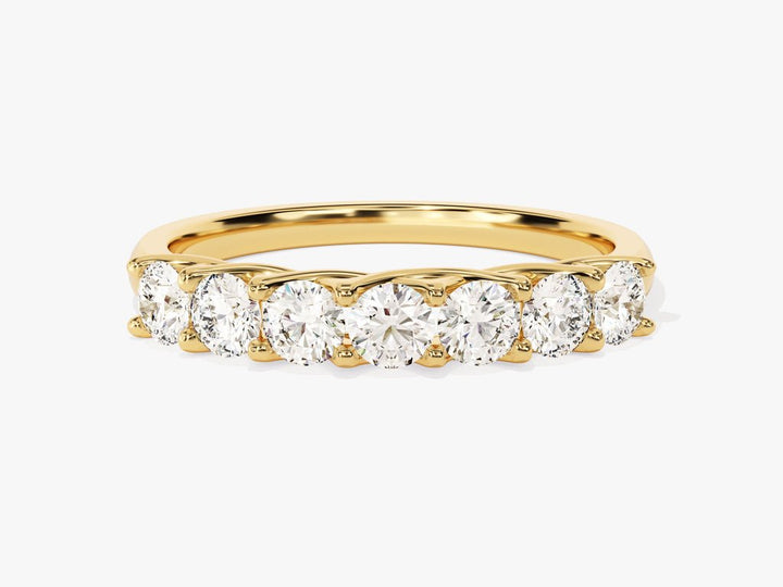 Round round diamond wedding band front view