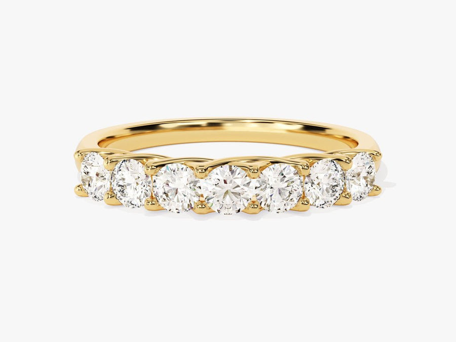 Round round diamond wedding band front view