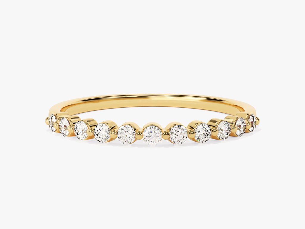 Round round diamond wedding band front view