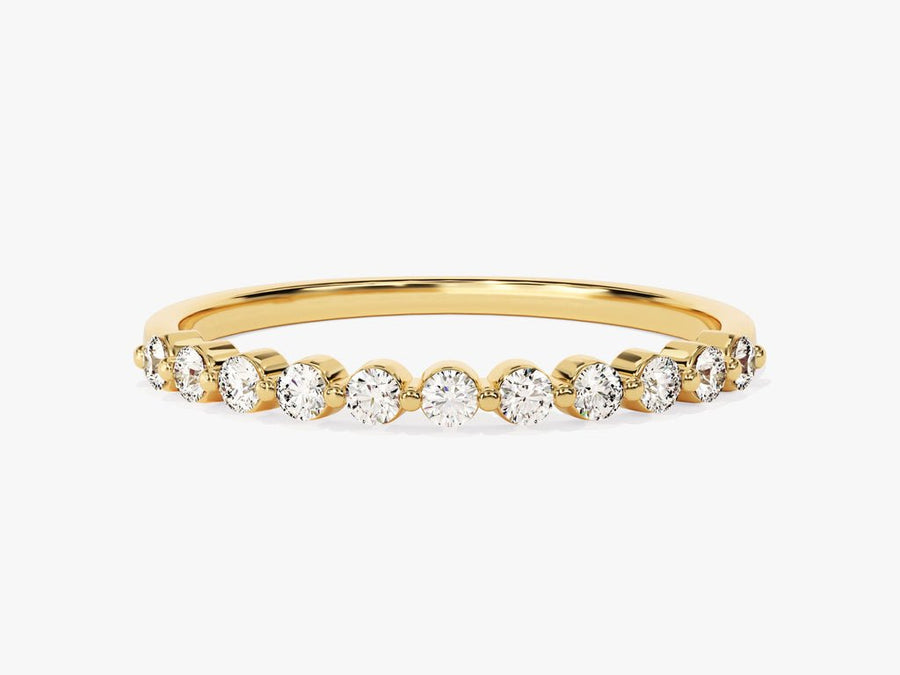 Round round diamond wedding band front view