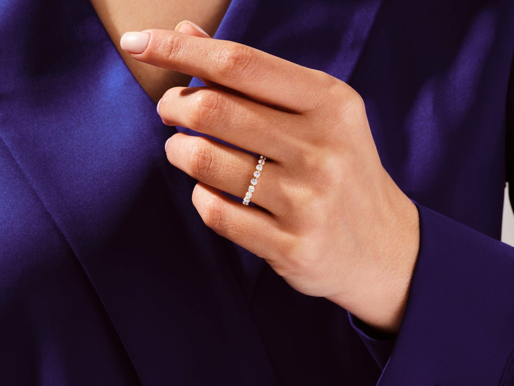 Ethically sourced round diamond eternity band