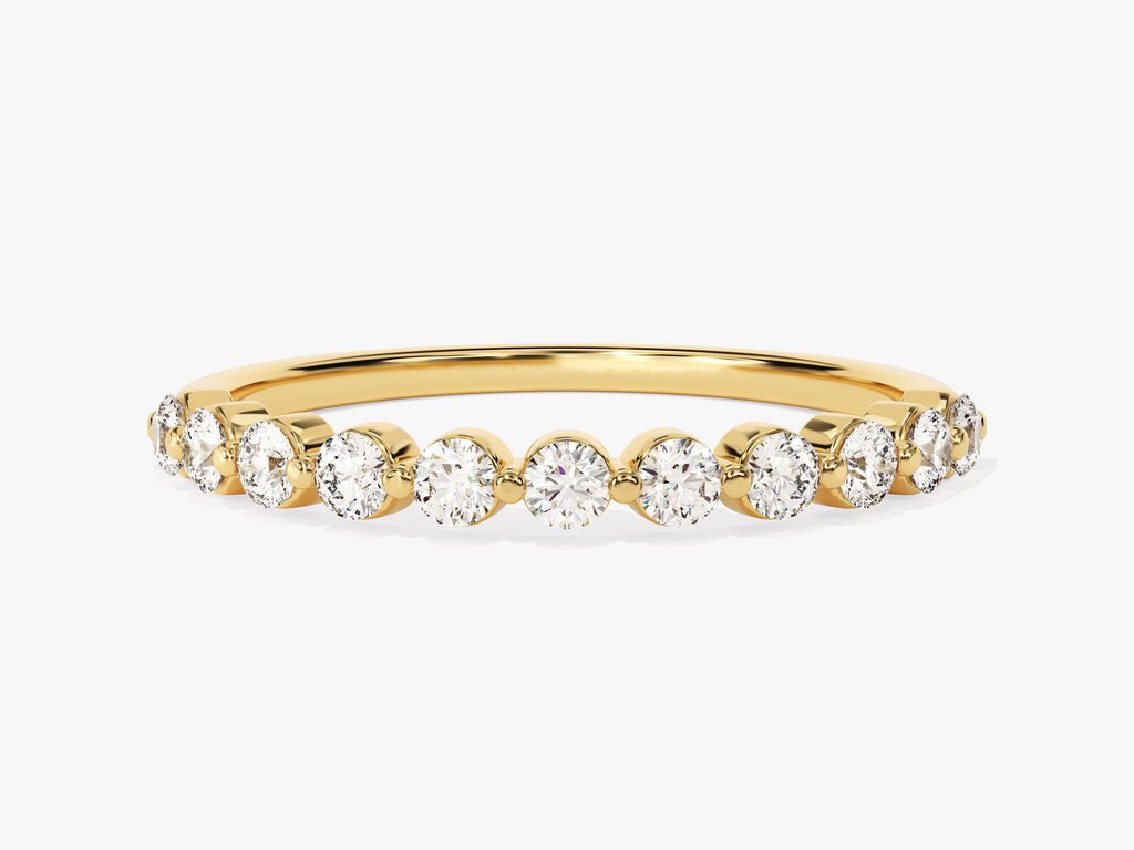 Round round diamond wedding band front view