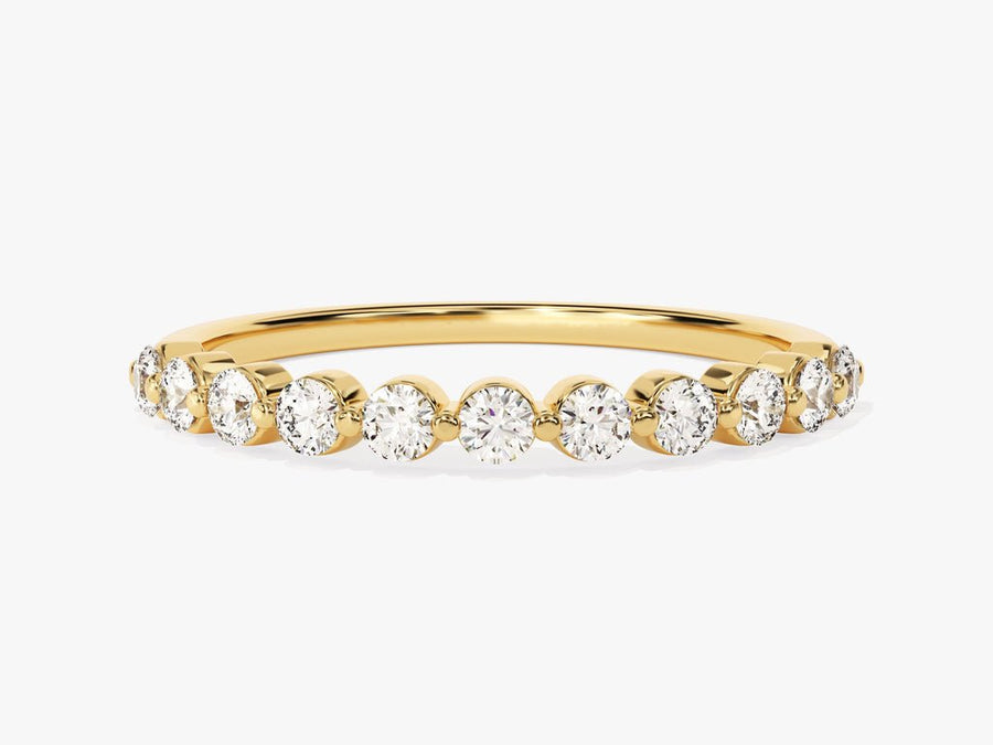 Round round diamond wedding band front view