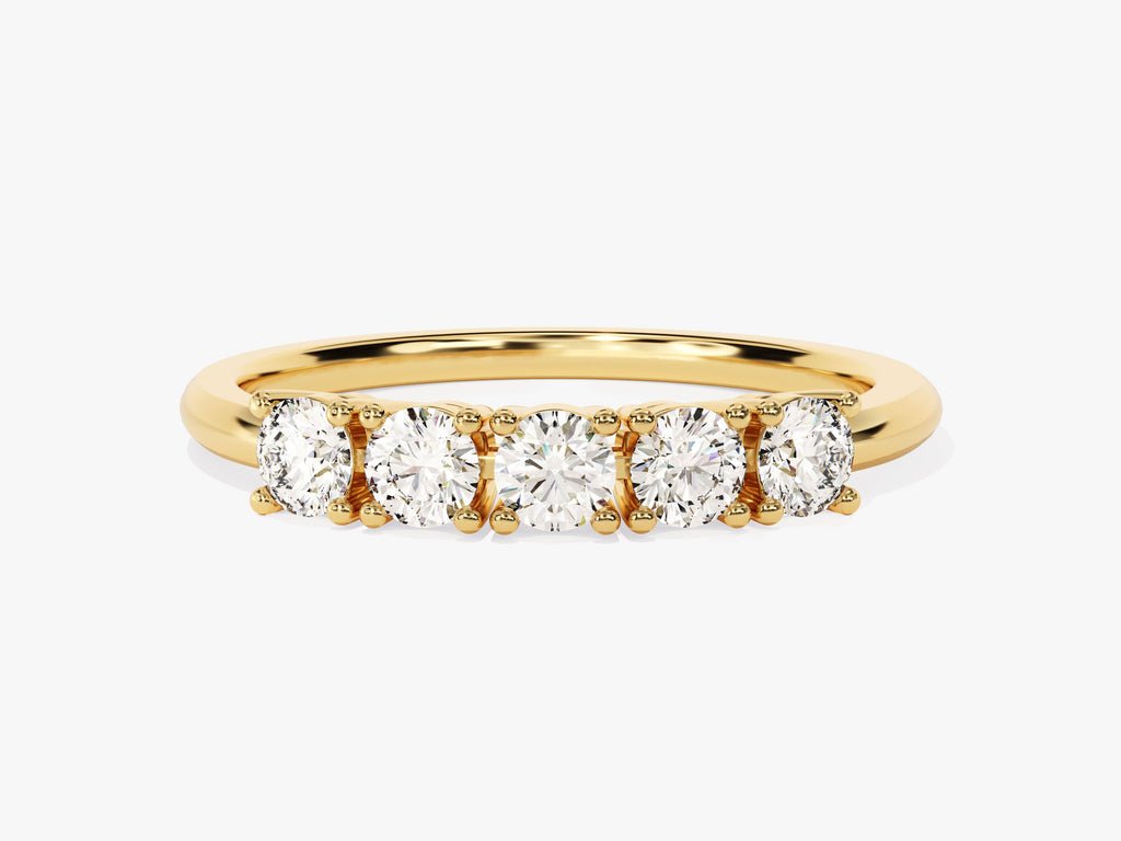 Round round diamond wedding band front view