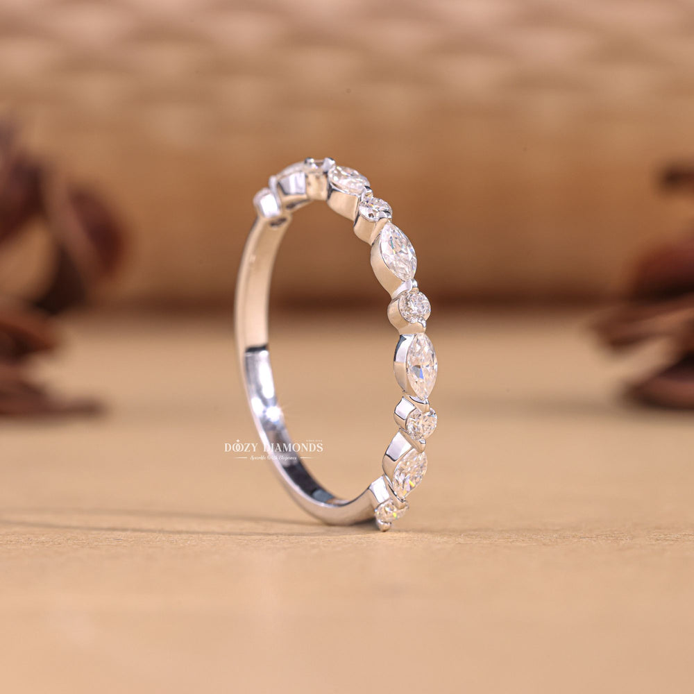 Close-up of 0.20CT round marquise lab grown diamonds