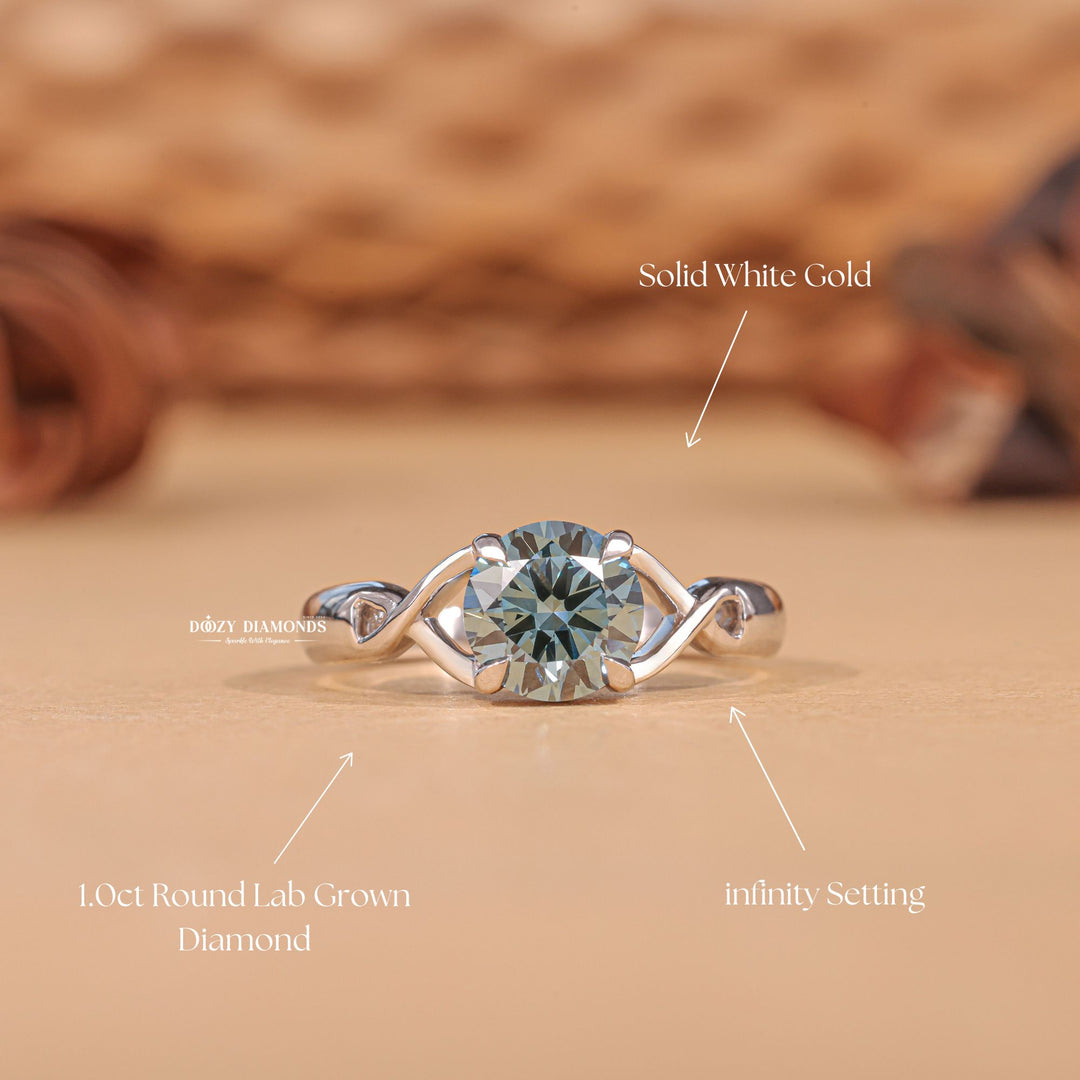 Shop round cut solitaire lab grown diamond engagement ring online