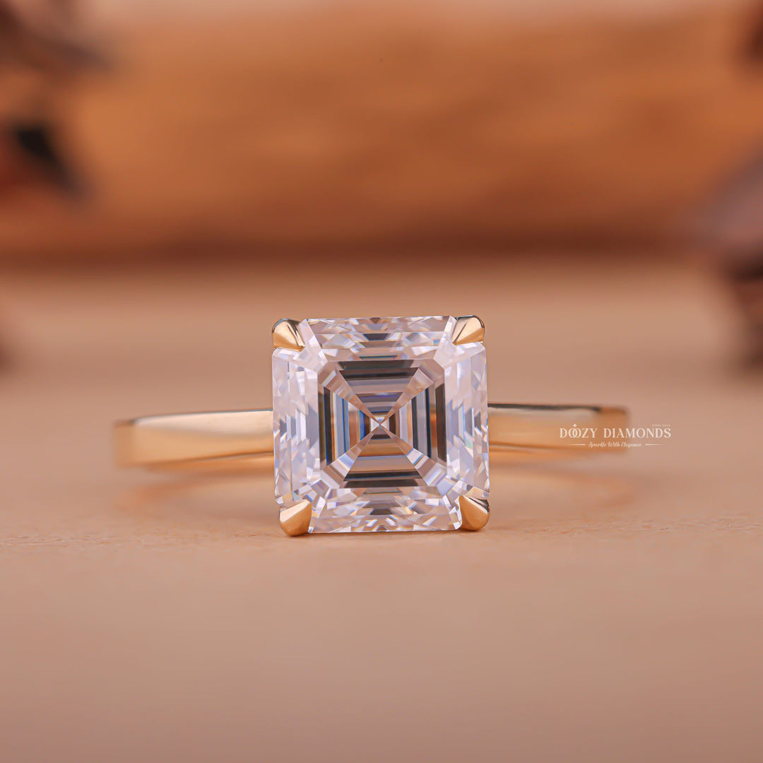 1.50CT asscher solitaire lab grown diamond engagement ring for sale