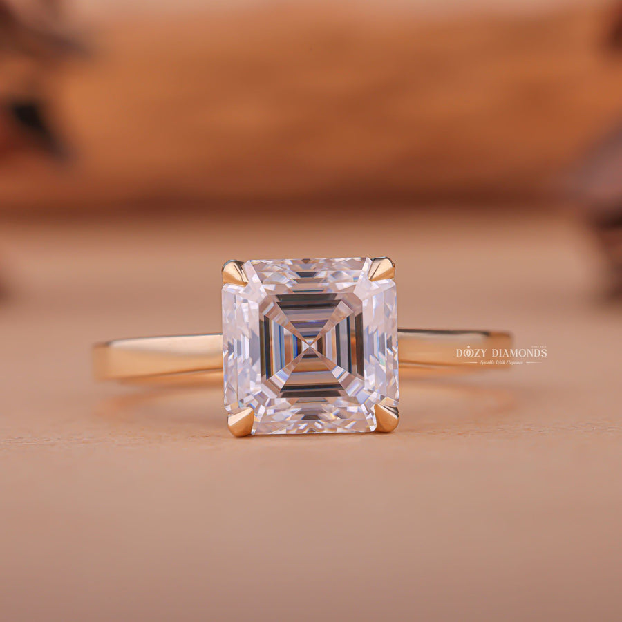 1.50CT asscher solitaire lab grown diamond engagement ring for sale