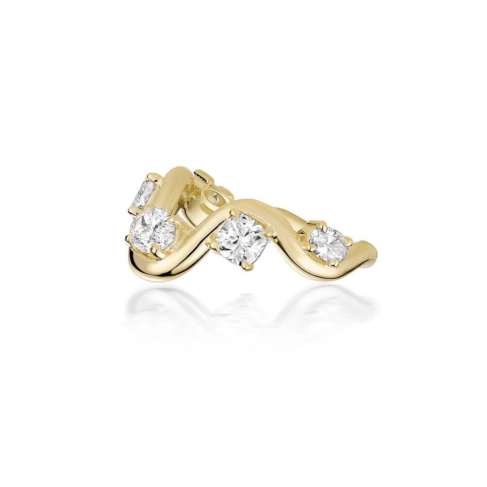 Close-up of 1.34CT oval & cushion lab grown diamonds