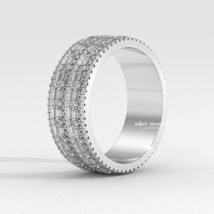 Baguette Eternity diamond wedding band in white gold