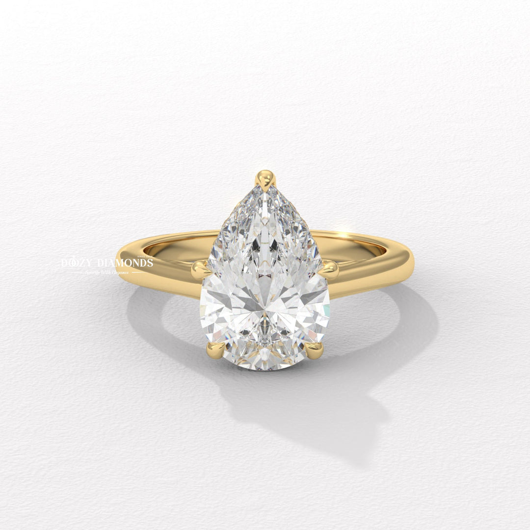 Discover pear solitaire lab grown diamond engagement ring online