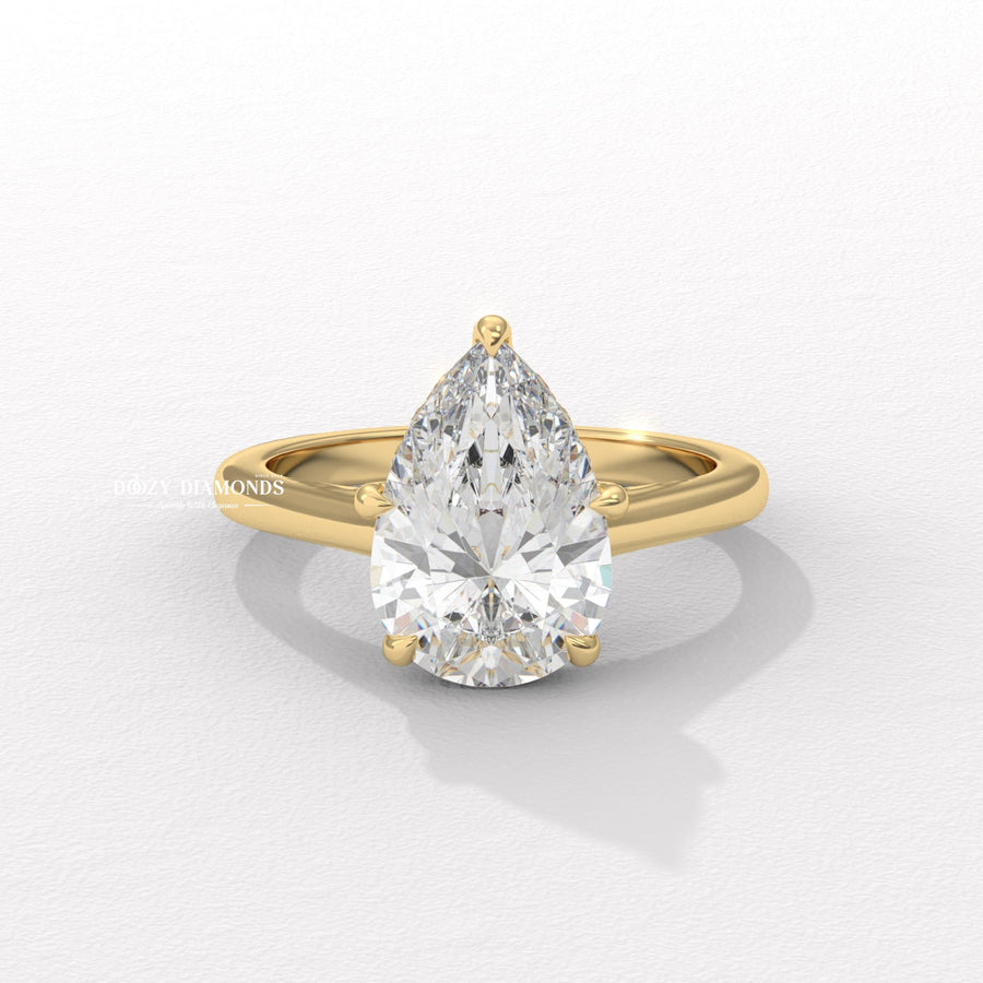 Discover pear solitaire lab grown diamond engagement ring online