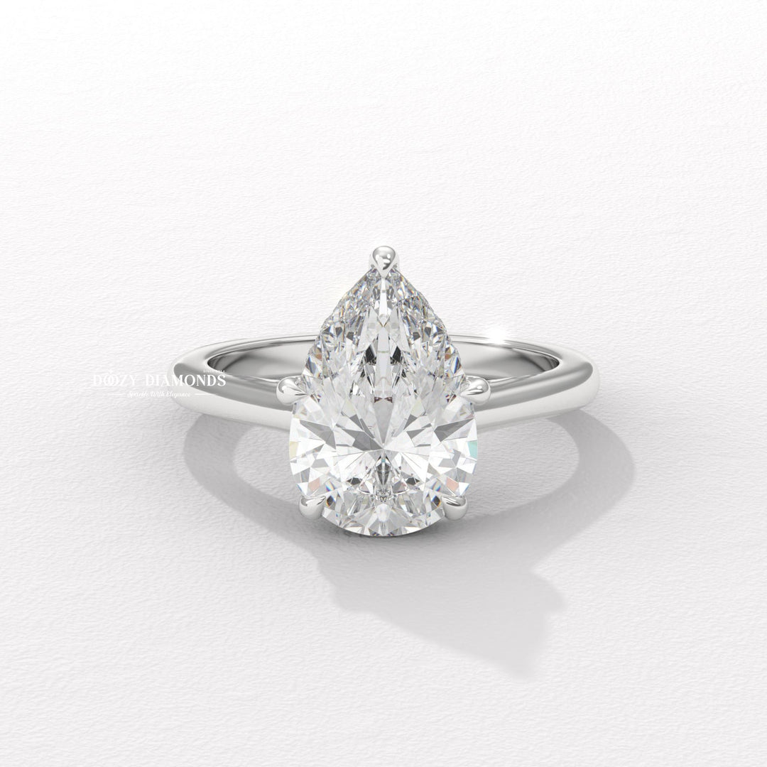 Classic pear solitaire engagement ring crafted for everyday wear