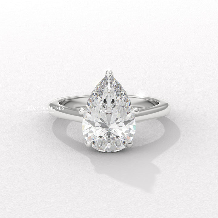 Classic pear solitaire engagement ring crafted for everyday wear