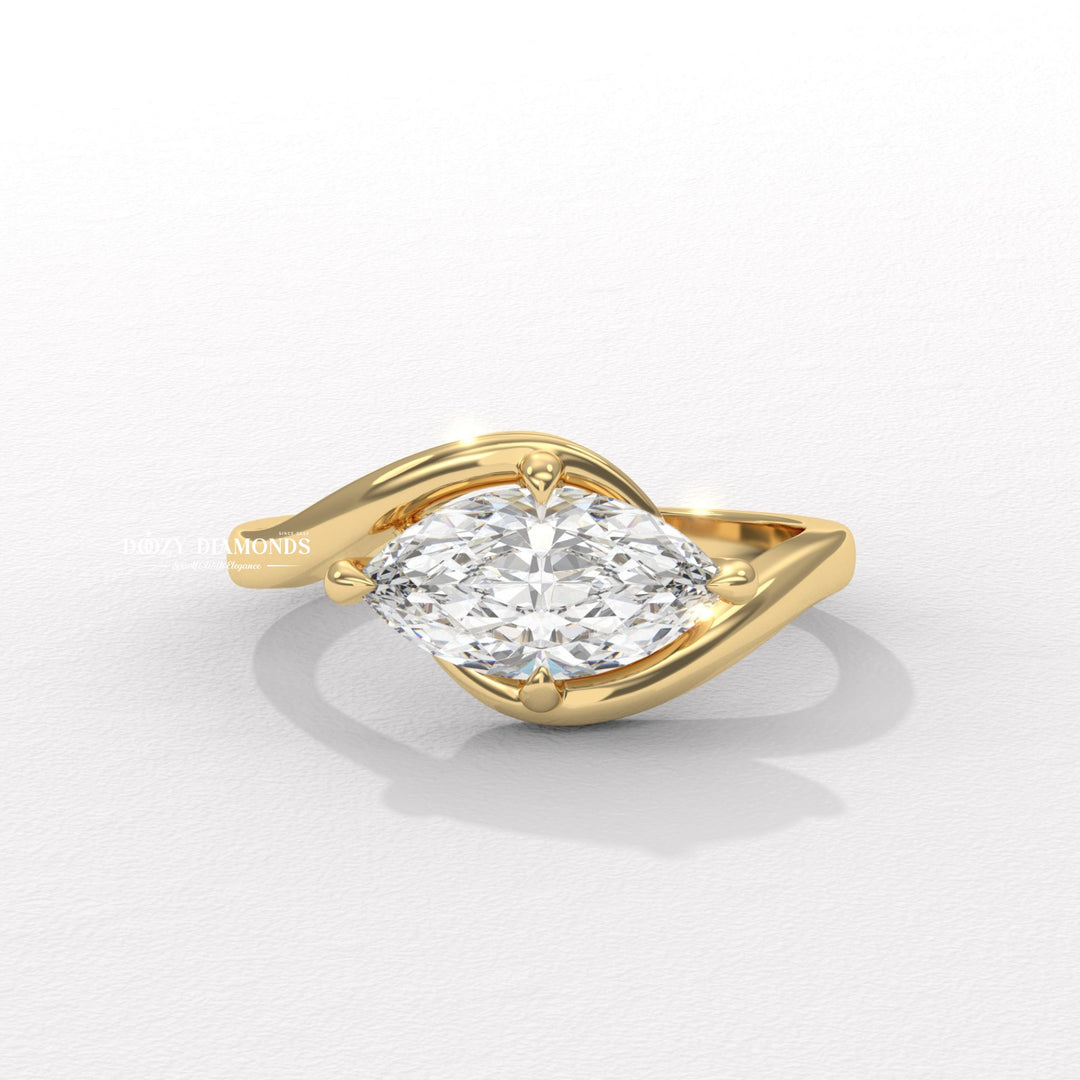 Marquise east west lab grown diamond engagement ring for sale