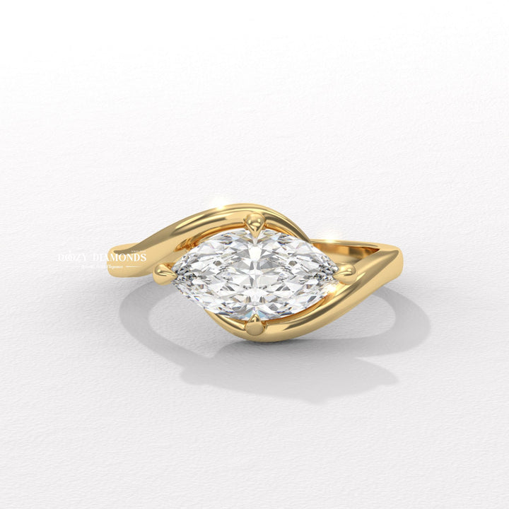 Marquise east west lab grown diamond engagement ring for sale