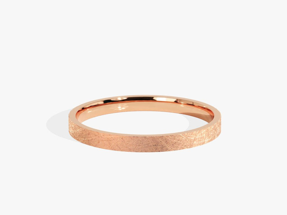 2.0mm Matte Finish Flat Wedding Band in Solid Gold - Doozy Diamonds