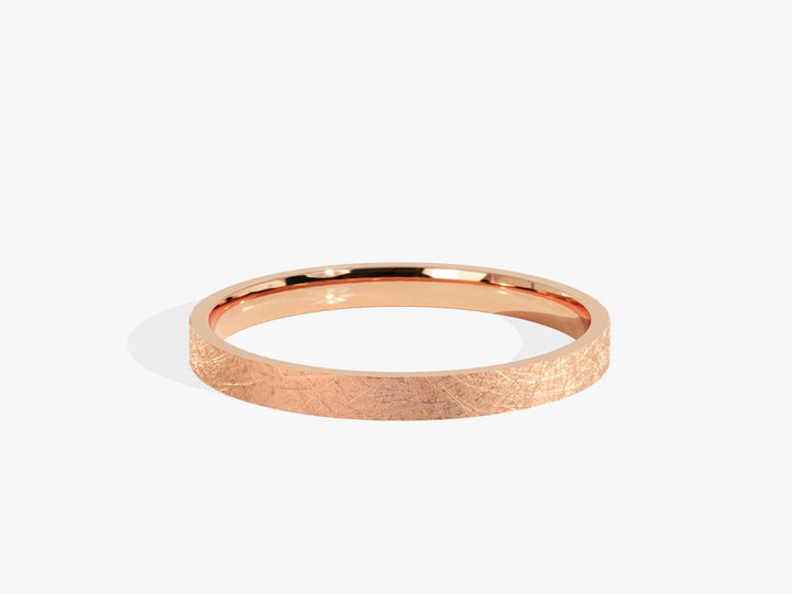 2.0mm Matte Finish Flat Wedding Band in Solid Gold - Doozy Diamonds