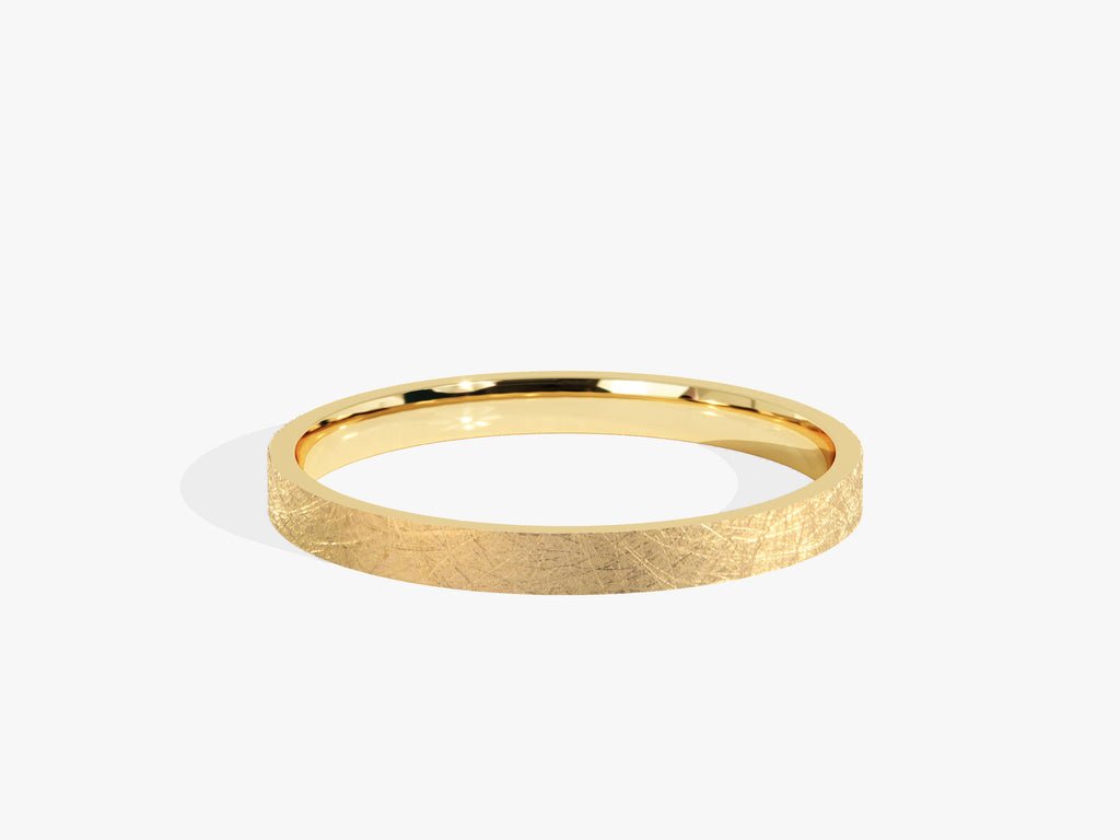 2.0mm Matte Finish Flat Wedding Band in Solid Gold - Doozy Diamonds