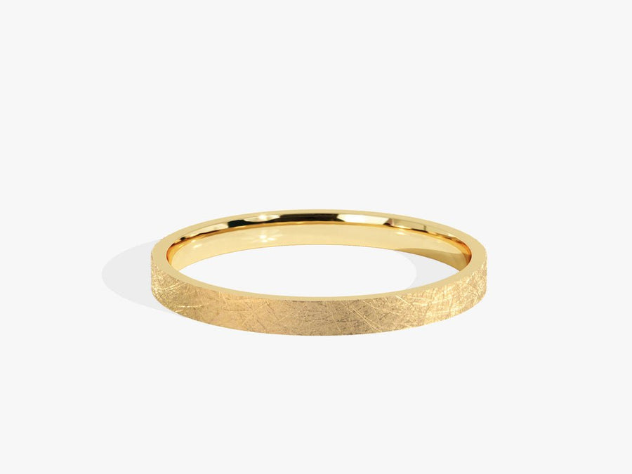 2.0mm Matte Finish Flat Wedding Band in Solid Gold - Doozy Diamonds